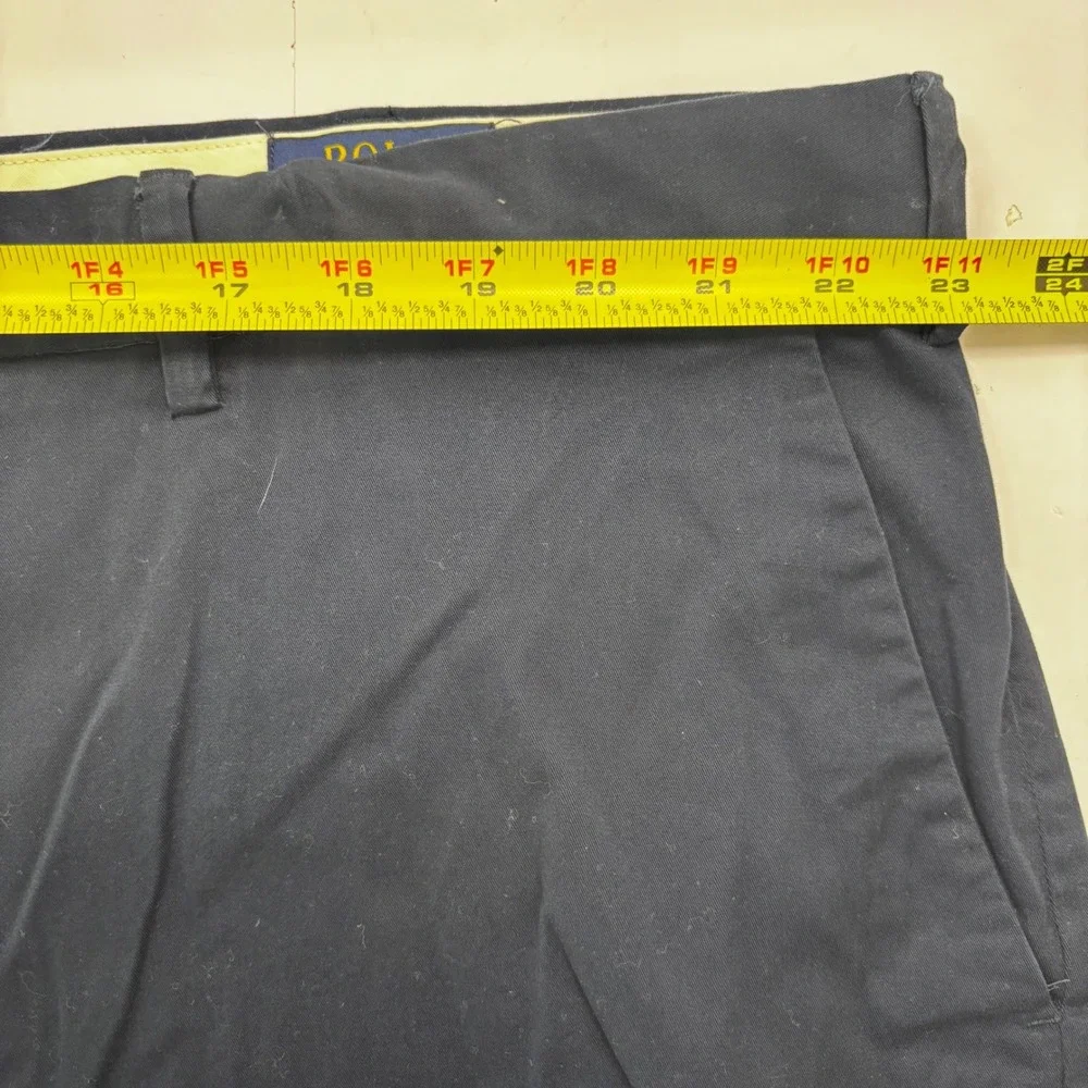 Polo‎ Ralph Lauren Mens Navy Blue Stretch Classic Fit Chino Shorts Size 46B